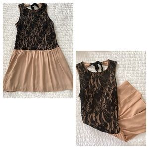 Black Lace/Nude Dress
